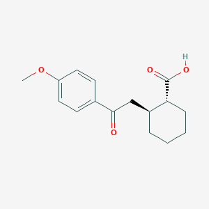 molecular formula C16H20O4 B1323888 trans-2-[2-(4-Methoxyphenyl)-2-oxoethyl]cyclohexane-1-carboxylic acid CAS No. 735274-77-8