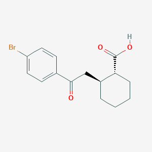 molecular formula C15H17BrO3 B1323890 trans-2-[2-(4-Bromophenyl)-2-oxoethyl]cyclohexane-1-carboxylic acid CAS No. 735274-88-1