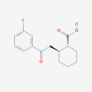 molecular formula C15H17FO3 B1323891 trans-2-[2-(3-Fluorophenyl)-2-oxoethyl]cyclohexane-1-carboxylic acid CAS No. 735274-90-5