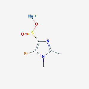 molecular formula C5H6BrN2NaO2S B13238916 Sodium 5-bromo-1,2-dimethyl-1H-imidazole-4-sulfinate 