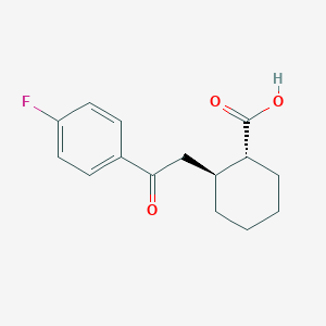 molecular formula C15H17FO3 B1323892 trans-2-[2-(4-Fluorophenyl)-2-oxoethyl]cyclohexane-1-carboxylic acid CAS No. 735274-91-6