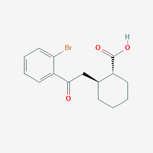 molecular formula C15H17BrO3 B1323893 trans-2-[2-(2-Bromophenyl)-2-oxoethyl]cyclohexane-1-carboxylic acid CAS No. 735274-92-7
