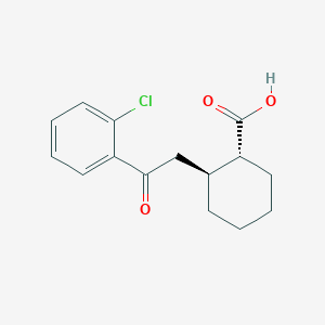 molecular formula C15H17ClO3 B1323894 trans-2-[2-(2-Chlorophenyl)-2-oxoethyl]cyclohexane-1-carboxylic acid CAS No. 735274-93-8