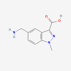 molecular formula C10H11N3O2 B13238949 5-(Aminomethyl)-1-methyl-1H-indazole-3-carboxylic acid 