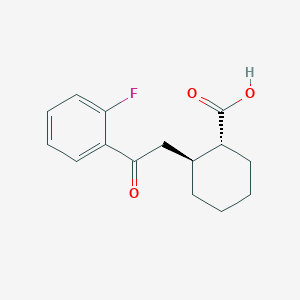 molecular formula C15H17FO3 B1323895 trans-2-[2-(2-Fluorophenyl)-2-oxoethyl]cyclohexane-1-carboxylic acid CAS No. 735274-94-9