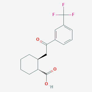 molecular formula C16H17F3O3 B1323898 trans-2-[2-Oxo-2-(3-trifluoromethylphenyl)ethyl]cyclohexane-1-carboxylic acid CAS No. 735274-99-4