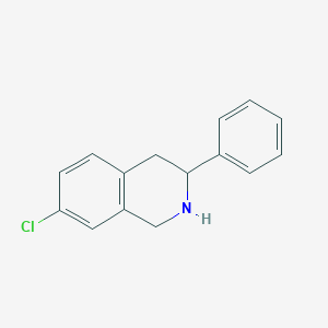 molecular formula C15H14ClN B13238997 7-Chloro-3-phenyl-1,2,3,4-tetrahydroisoquinoline 