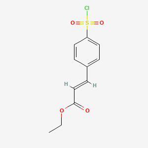 molecular formula C11H11ClO4S B13238999 Ethyl 3-[4-(chlorosulfonyl)phenyl]prop-2-enoate 