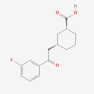 molecular formula C15H17FO3 B1323900 cis-3-[2-(3-Fluorophenyl)-2-oxoethyl]cyclohexane-1-carboxylic acid CAS No. 735275-18-0