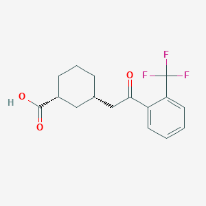 cis-3-[2-Oxo-2-(2-trifluoromethylphenyl)ethyl]cyclohexane-1-carboxylic acid
