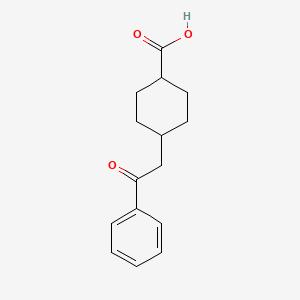 molecular formula C15H18O3 B1323905 trans-4-(2-Oxo-2-phenylethyl)cyclohexane-1-carboxylic acid CAS No. 735275-74-8