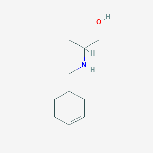 molecular formula C10H19NO B13239059 2-[(Cyclohex-3-en-1-ylmethyl)amino]propan-1-ol 