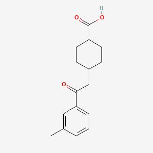 molecular formula C16H20O3 B1323906 cis-4-[2-(3-Methylphenyl)-2-oxoethyl]-cyclohexane-1-carboxylic acid CAS No. 735275-76-0