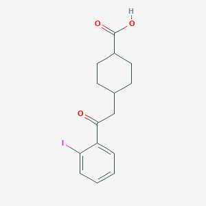 molecular formula C15H17IO3 B1323908 cis-4-[2-(2-Iodophenyl)-2-oxoethyl]-cyclohexane-1-carboxylic acid CAS No. 736136-59-7