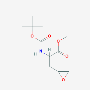 molecular formula C11H19NO5 B13239088 Methyl 2-([(tert-butoxy)carbonyl]amino)-3-(oxiran-2-YL)propanoate 
