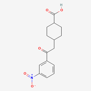 molecular formula C15H17NO5 B1323911 cis-4-[2-Oxo-2-(3-nitrophenyl)ethyl]-cyclohexane-1-carboxylic acid CAS No. 736136-66-6