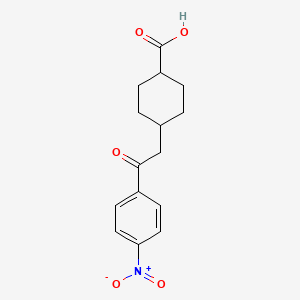 molecular formula C15H17NO5 B1323912 cis-4-[2-Oxo-2-(4-nitrophenyl)ethyl]-cyclohexane-1-carboxylic acid CAS No. 736136-67-7