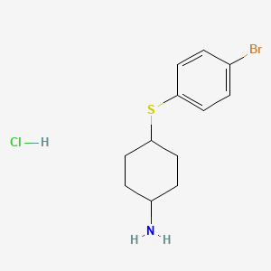 molecular formula C12H17BrClNS B13239134 4-[(4-Bromophenyl)sulfanyl]cyclohexan-1-amine hydrochloride 