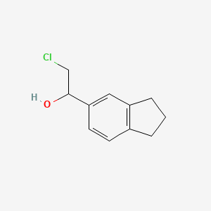 molecular formula C11H13ClO B13239142 2-chloro-1-(2,3-dihydro-1H-inden-5-yl)ethan-1-ol 