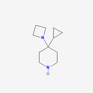 molecular formula C11H20N2 B13239157 4-(Azetidin-1-yl)-4-cyclopropylpiperidine 