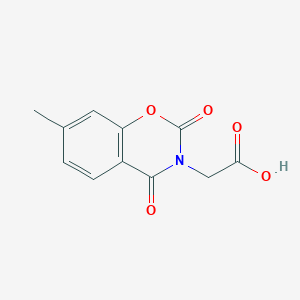 molecular formula C11H9NO5 B13239183 2-(7-Methyl-2,4-dioxo-3,4-dihydro-2H-1,3-benzoxazin-3-yl)acetic acid 