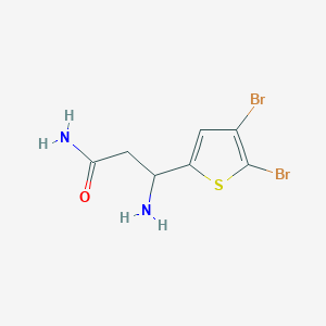 molecular formula C7H8Br2N2OS B13239204 3-Amino-3-(4,5-dibromothiophen-2-YL)propanamide 