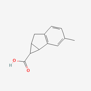 molecular formula C12H12O2 B13239216 3-Methyl-1H,1aH,6H,6aH-cyclopropa[a]indene-1-carboxylic acid 