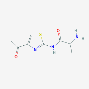 molecular formula C8H11N3O2S B13239232 N-(4-acetyl-1,3-thiazol-2-yl)-2-aminopropanamide 