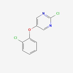 molecular formula C10H6Cl2N2O B13239237 2-Chloro-5-(2-chlorophenoxy)pyrimidine 