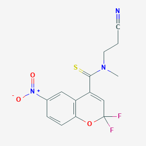 molecular formula C15H13F2N3O3S B132393 N-(2-cyanoethyl)-2,2-difluoro-N-methyl-6-nitrochromene-4-carbothioamide CAS No. 152661-13-7