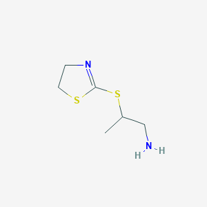 molecular formula C6H12N2S2 B13239306 2-(4,5-Dihydro-1,3-thiazol-2-ylsulfanyl)propan-1-amine 