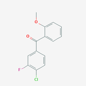 molecular formula C14H10ClFO2 B1323933 4-氯-3-氟-2'-甲氧基苯甲酮 CAS No. 750633-56-8