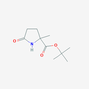 molecular formula C10H17NO3 B13239350 Tert-butyl 2-methyl-5-oxopyrrolidine-2-carboxylate 