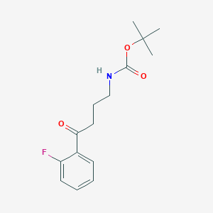 molecular formula C15H20FNO3 B13239360 tert-Butyl N-[4-(2-fluorophenyl)-4-oxobutyl]carbamate 