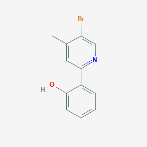 molecular formula C12H10BrNO B13239366 2-(5-Bromo-4-methylpyridin-2-yl)phenol 