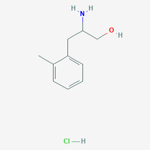 molecular formula C10H16ClNO B13239379 2-Amino-3-(2-methylphenyl)propan-1-ol hydrochloride 