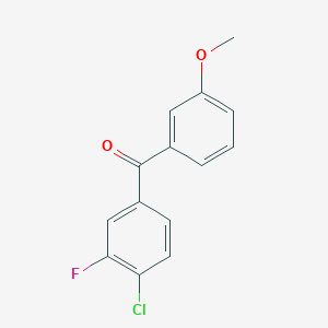 molecular formula C14H10ClFO2 B1323940 4-Chloro-3-fluoro-3'-methoxybenzophenone CAS No. 750633-76-2