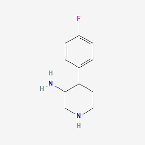 molecular formula C11H15FN2 B13239407 4-(4-Fluorophenyl)piperidin-3-amine 