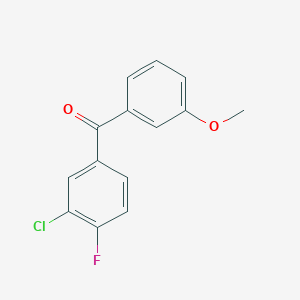 molecular formula C14H10ClFO2 B1323941 3-Chloro-4-fluoro-3'-methoxybenzophenone CAS No. 750633-77-3