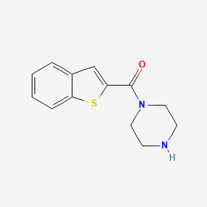 molecular formula C13H14N2OS B13239413 1-(1-Benzothiophene-2-carbonyl)piperazine 
