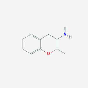 molecular formula C10H13NO B13239432 2-Methyl-3,4-dihydro-2H-1-benzopyran-3-amine 