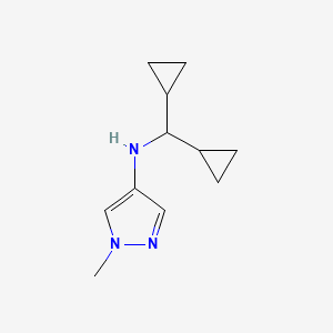 molecular formula C11H17N3 B13239439 N-(dicyclopropylmethyl)-1-methyl-1H-pyrazol-4-amine 