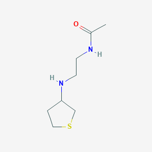 molecular formula C8H16N2OS B13239496 N-{2-[(thiolan-3-yl)amino]ethyl}acetamide 