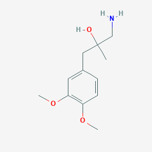 molecular formula C12H19NO3 B13239517 1-Amino-3-(3,4-dimethoxyphenyl)-2-methylpropan-2-ol 