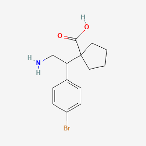 molecular formula C14H18BrNO2 B13239528 1-[2-Amino-1-(4-bromophenyl)ethyl]cyclopentane-1-carboxylic acid 