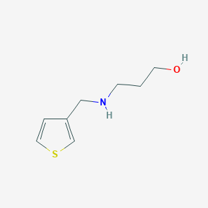 molecular formula C8H13NOS B13239542 3-[(Thiophen-3-ylmethyl)amino]propan-1-ol 