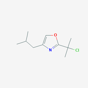 molecular formula C10H16ClNO B13239546 2-(2-Chloropropan-2-yl)-4-(2-methylpropyl)-1,3-oxazole 