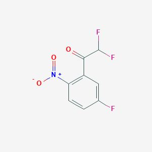molecular formula C8H4F3NO3 B13239608 2,2-Difluoro-1-(5-fluoro-2-nitrophenyl)ethan-1-one 