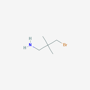 molecular formula C5H12BrN B13239610 3-Bromo-2,2-dimethylpropan-1-amine 