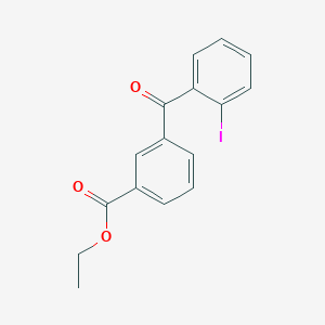 molecular formula C16H13IO3 B1323963 3-Ethoxycarbonyl-2'-iodobenzophenone CAS No. 890098-35-8